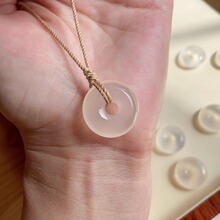 正品天然白玉髓平安扣吊坠圆润通透平安吉祥玉坠挂件礼物女送礼品