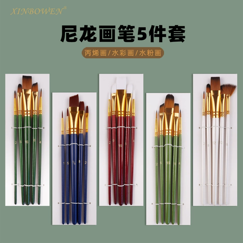 Набор кистей для нейлонового масла акварельные кисти с круглой головкой плоский водяной мел профессиональная художественная живопись акриловая кисть для волос