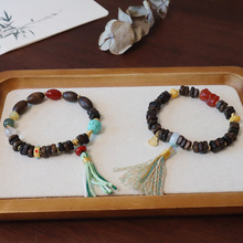 达拉干沉香木随型佛珠手链民族风饰品藏式文玩手串天然蜜蜡南红