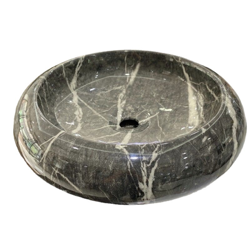 Foshan fábrica de suministro directo de ingeniería Hotel negro contador cuenca baño balcón lavabo de cerámica ronda Cuenca del arte