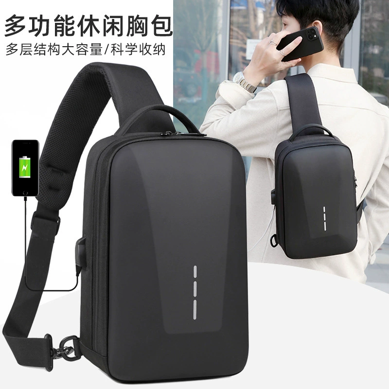 Мужская сумка на грудь, рюкзак, однплечная сумка с USB-зарядкой, защитная сумка, ремень для сумки, противоугонная