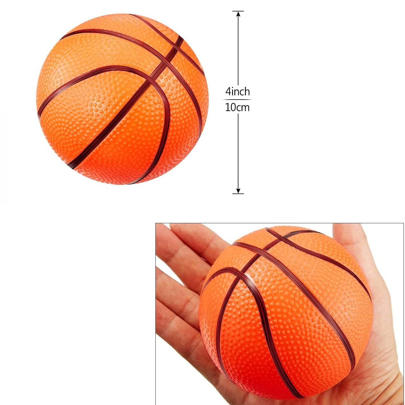 Mini basketball 10CM inflatable PVC hand-caught elastic ball kindergarten baby indoor and outdoor interactive toy ball