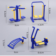 跨境代发迷你玩具配件户外健身器单双杠微缩仿真扭腰器娃娃屋爆款