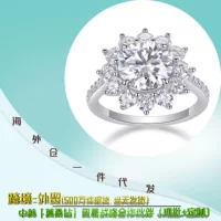 EBay трансграничный подсолнух женское кольцо 925 стерлингового серебра легкое роскошное темперамент 3 карат мосанг бриллиант палец кольцо с закрытым ртом