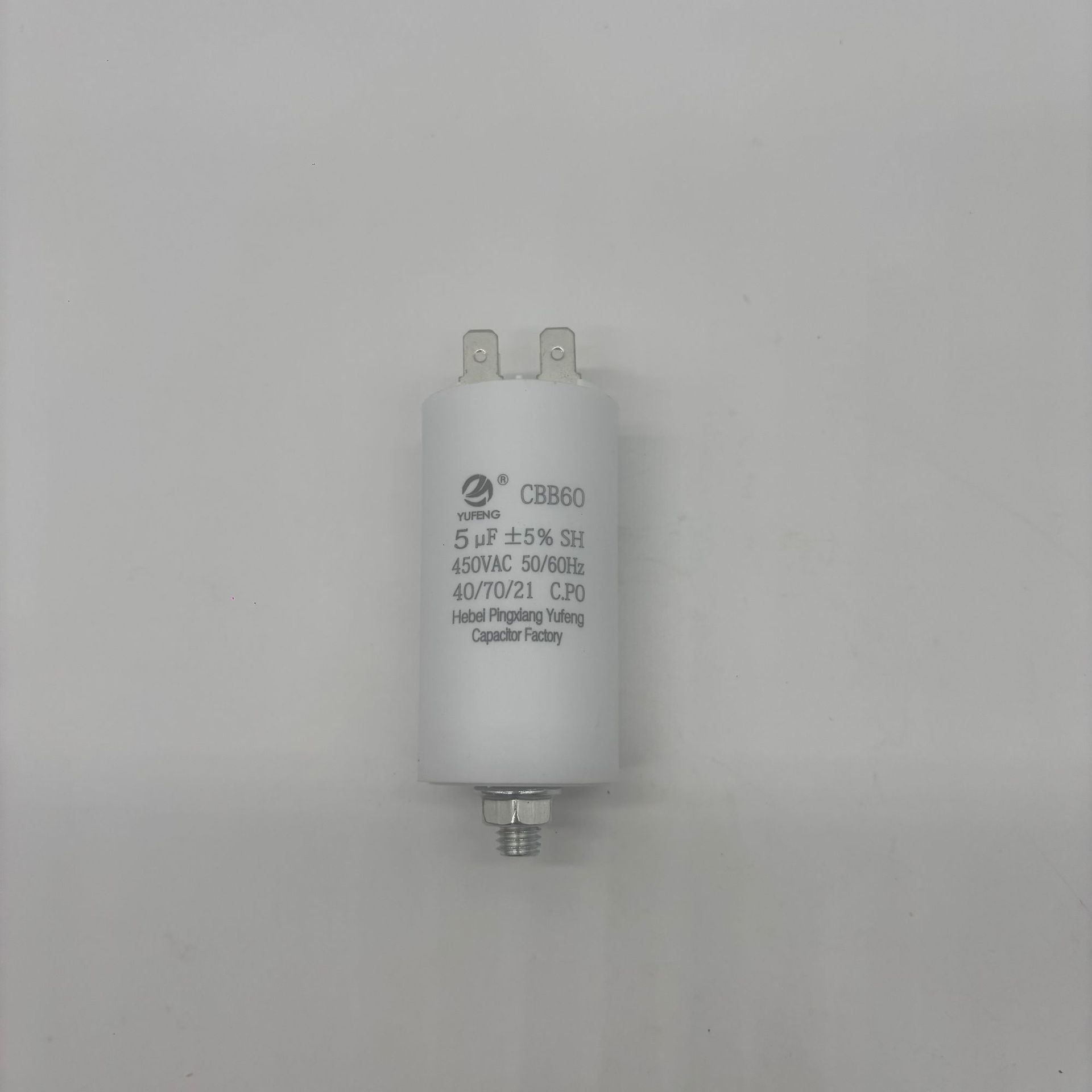 Condensador especial para bomba de agua con motor de tornillo en la parte inferior de la carcasa plástica de película metálica con condensador de doble inserción