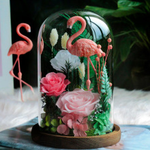 情人节礼物火烈鸟永生花礼盒成品女生闺蜜表白生日礼物玫瑰花摆件