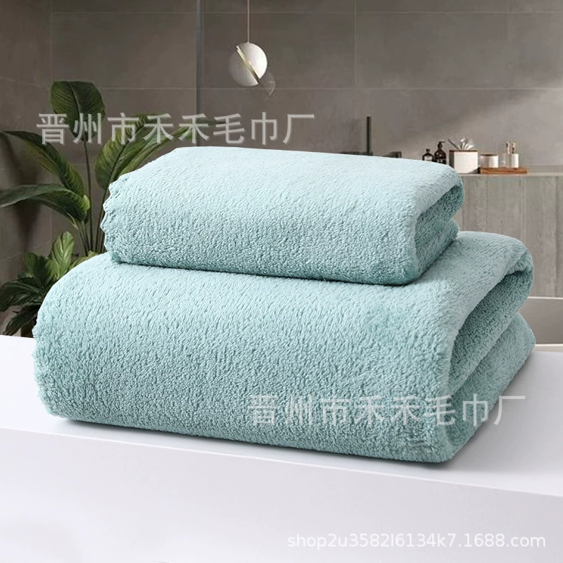 Хлопковое полотенце Coral fleece, утолщённый плюш, размеры 35×75 и 70×140 см, несколько цветов