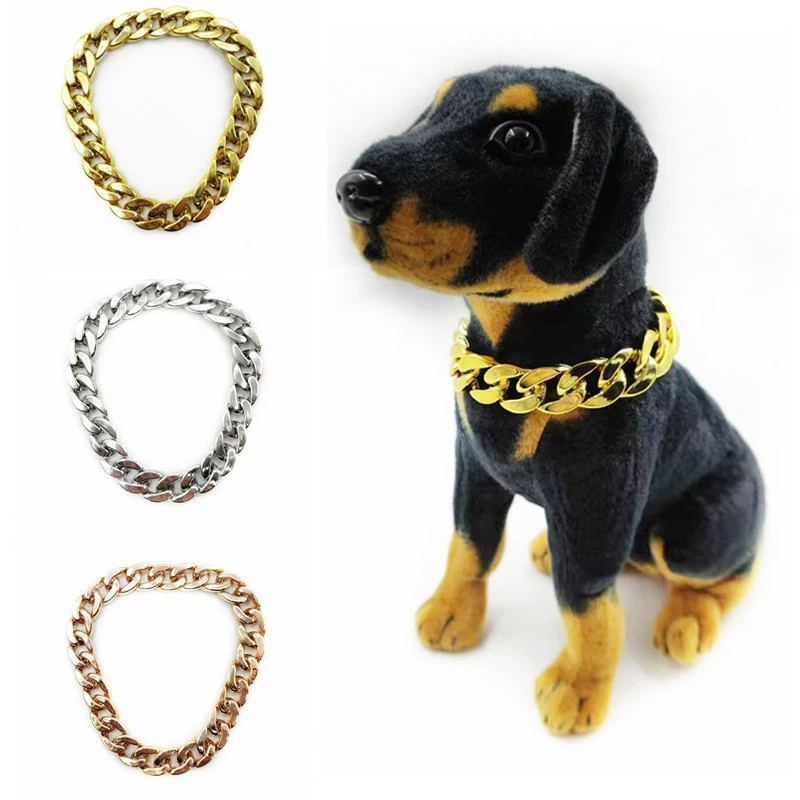 Amazon Pet Золотое Ожерелье Собака Кошка Фадоу Золотистый Ретривер Баго Тедди Хип-Хоп Ювелирные Изделия Большое Золотое Ожерелье Оптовая