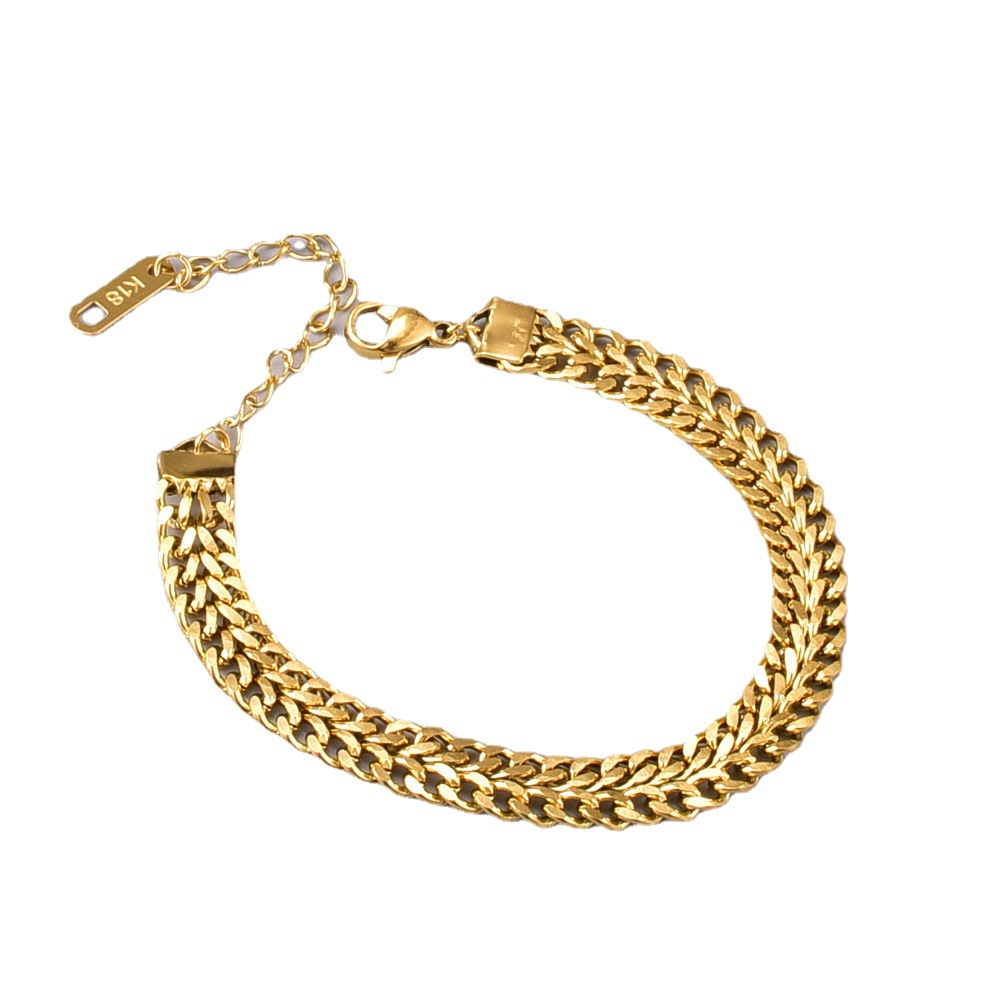 Bracciale charm in acciaio al titanio minimalista catena moda_voghion.com