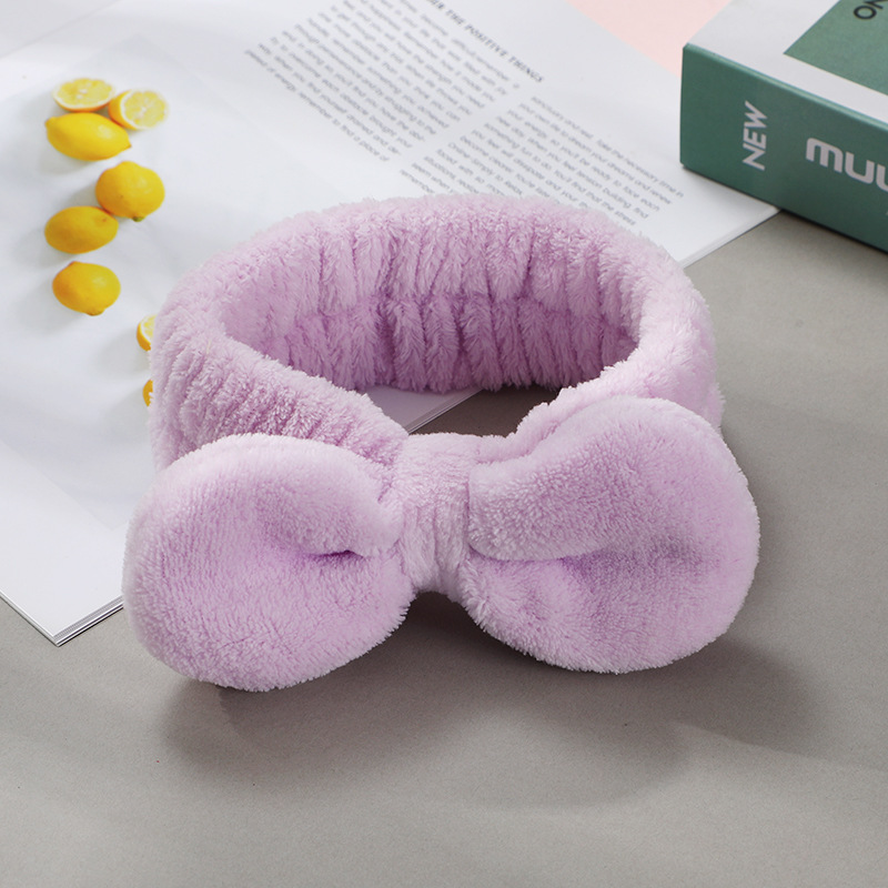 Banda de cabello arco tocado coreano hermoso jardín de lazo simple rojo en línea máscara facial lavar la cara prensada banda de cabello