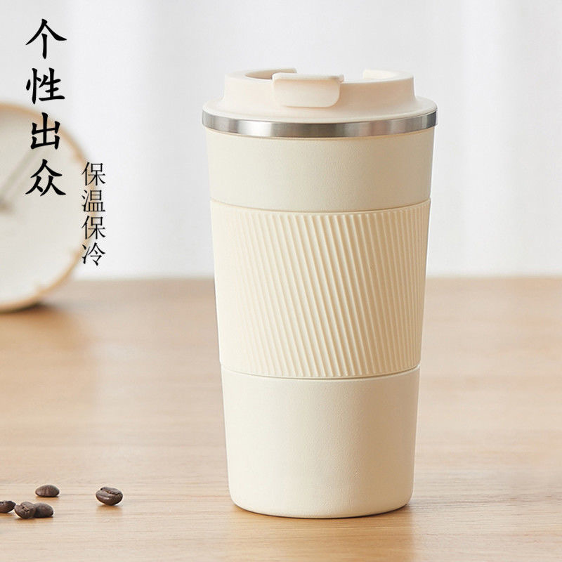 Taza de vacío portátil de acero inoxidable con tapa para café y té oficina coche estudiantes