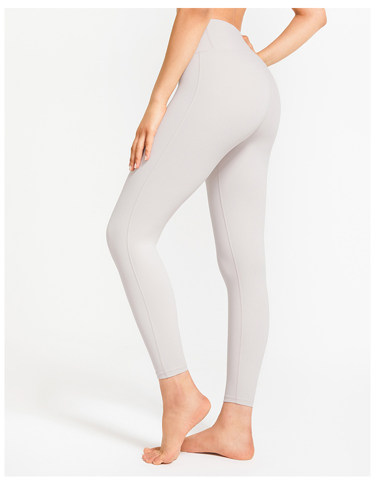 solid color nude high waist stretch yoga pants  NSDS23304