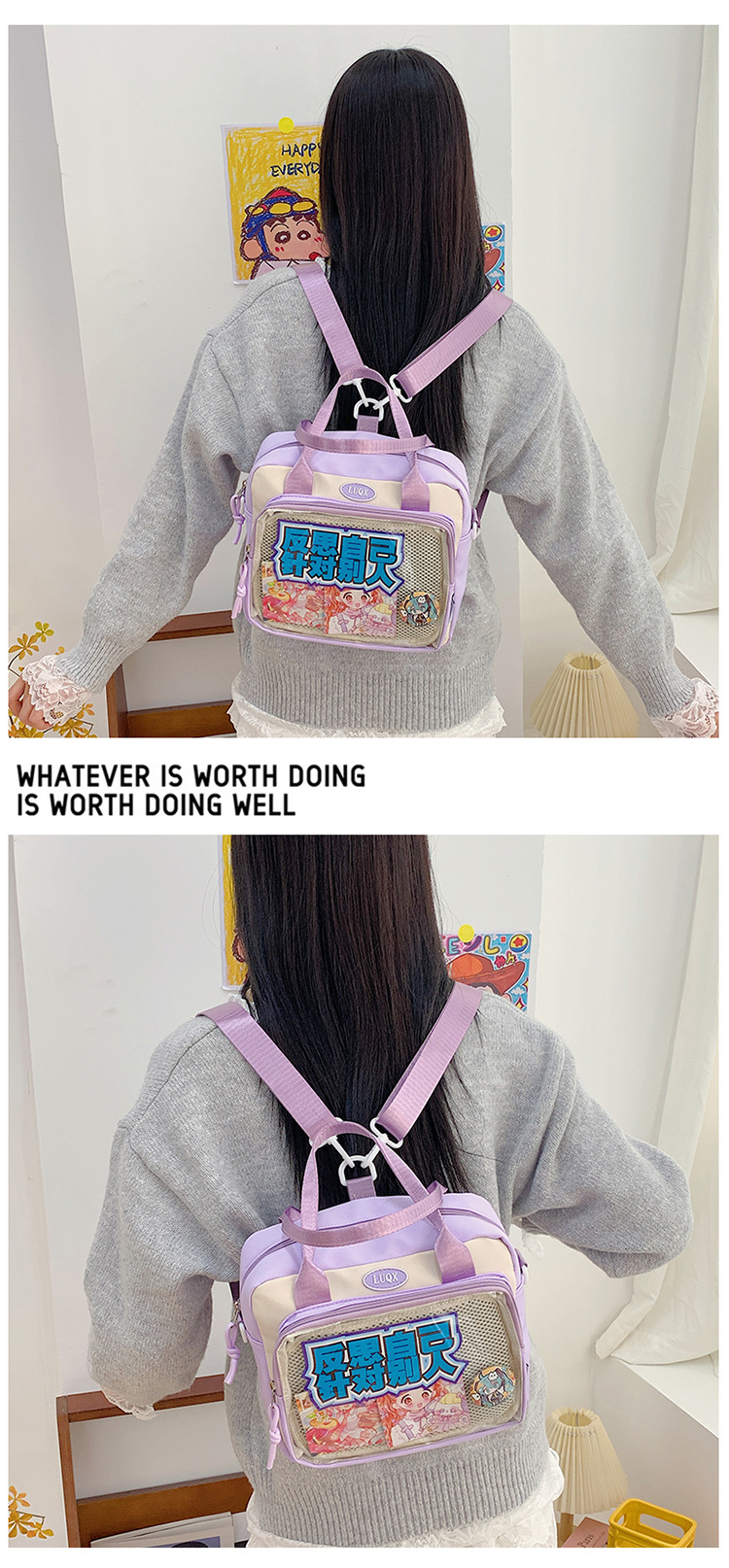 Cute and versatile pain bag, new large-capacity student commuting crossbody bag, Korean version hand-held transparent single-shoulder bag for women wholesale undefined