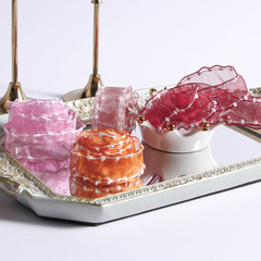 Fuzzy ball edge snow gauze ribbon butterfly knot hair accessory DIY clothing grass hat decoration gift box bouquet packaging ribbon