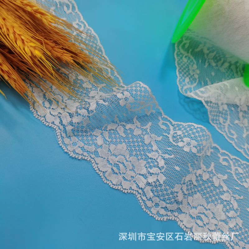 蕾丝无弹花边 7公分锦纶Lace百叶花边 工厂现货服装婚纱内衣辅料
