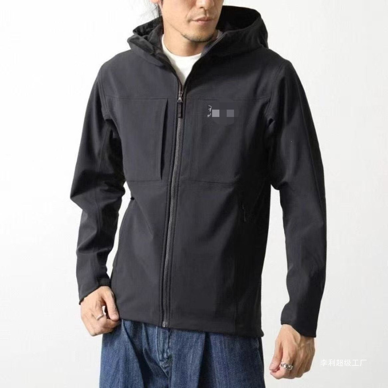 26 New Bird House Gamma Softshell Jacket, windproof and waterproof, outdoor casual wear for spring and autumn, black and navy blue, breathable
