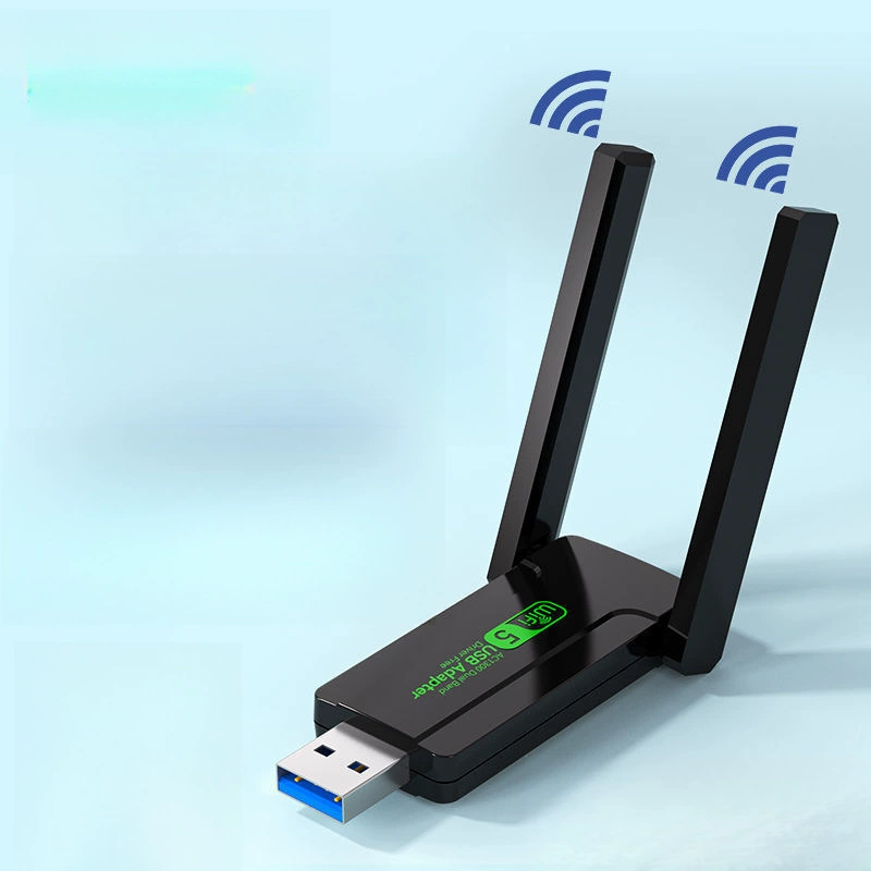 Бездрайверная 1300M двухдиапазонная USB беспроводная сетевая карта 5G гигабитный высокоскоростной Wi‑Fi для ноутбука и ПК