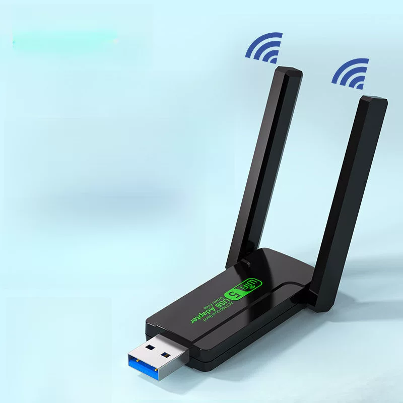 Бездрайверная 1300M двухдиапазонная USB беспроводная сетевая карта 5G гигабитный высокоскоростной Wi‑Fi для ноутбука и ПК
