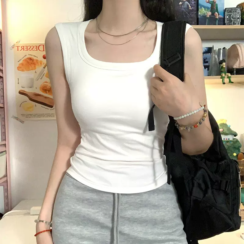 白色吊带背心女内搭2025夏新款外穿遮副乳工字宽肩带内搭胖mm上衣