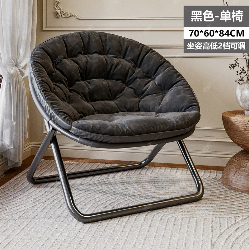 [클래식 핫스타일] - 캐주얼 접이식 의자 - [두꺼운 면 패드] 블랙 내부 가방 + 블랙 외부 가방