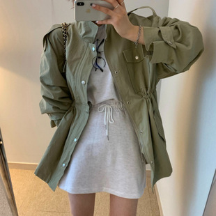 in stock Japanese and Korean foreign trade chic spring lazy wind long loose single-breasted lapel frock coat coat coat