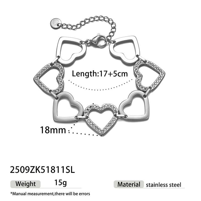 Tina Europa y los Estados Unidos transfronterizos de diamantes de amor pulsera dulce corazón de una niña universal estilo de alta calidad diseño de moda joyas de lujo ligeras