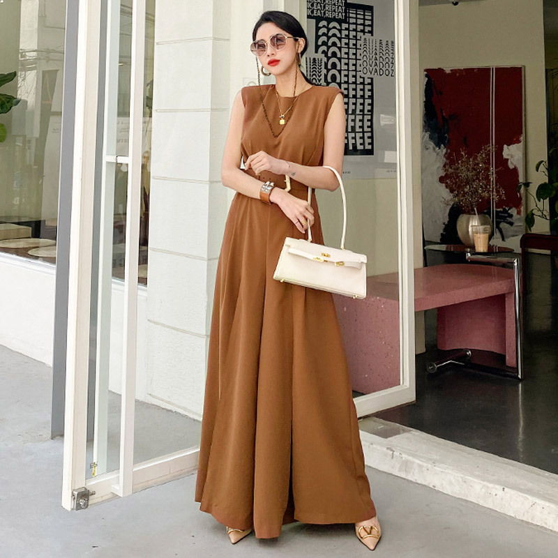Estilo coreano estilo francés elegante cintura adelgazante pantalones divididos de pierna ancha ropa de mujer transfronteriza 2023 nuevo mono profesional de moda image 8