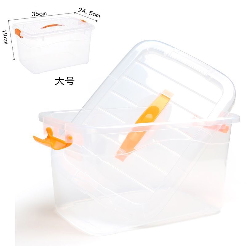 高透明塑料收纳箱玩具杂物桌面整理箱收纳盒储物箱加厚家用手提箱|undefined