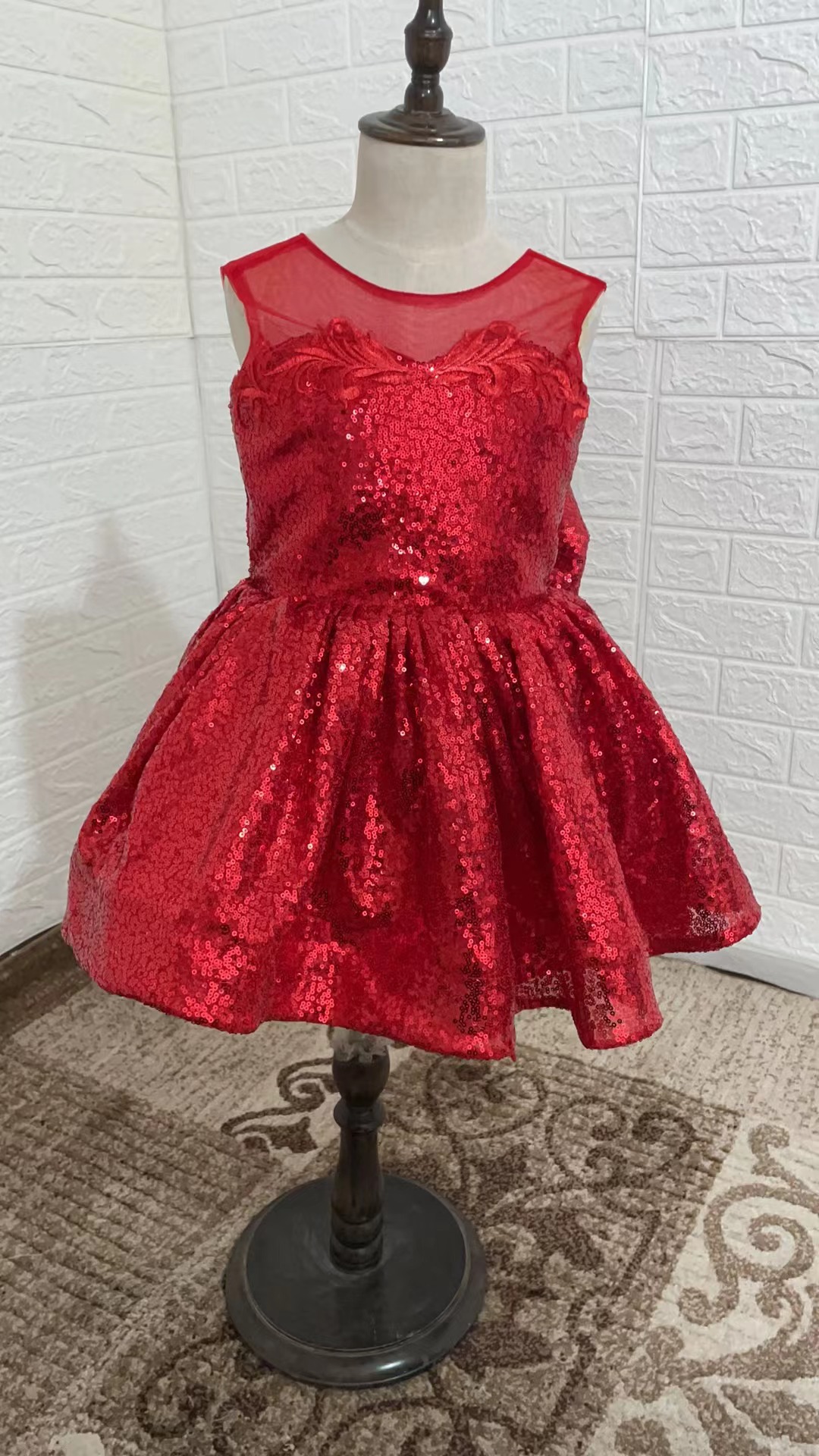Kort prinsessklänning för flickor blomsterflicka tutu kostym_voghion.com