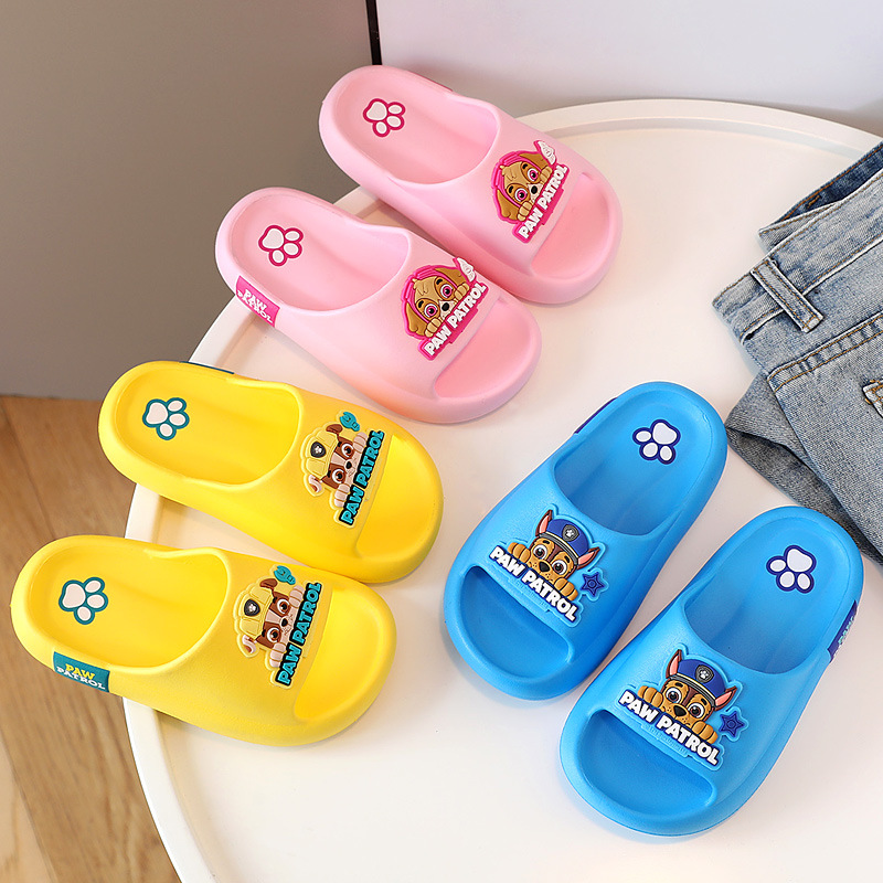 Wang Wang Team children's slippers 2023 New step excrement feeling boys summer baby girls home indoor non-slip deodorant