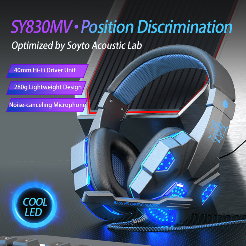 Cross-border wired headset laptop headset gaming e-sports comfortable wearing headset in stock