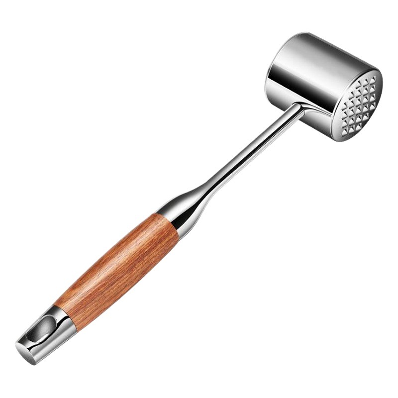 Rosewood 304 Stainless Steel Loose Meat Hammer Household Steak Hammer Kitchen Steak Tender Meat Hammer Double-use Broken Tendon Knock Meat Hammer