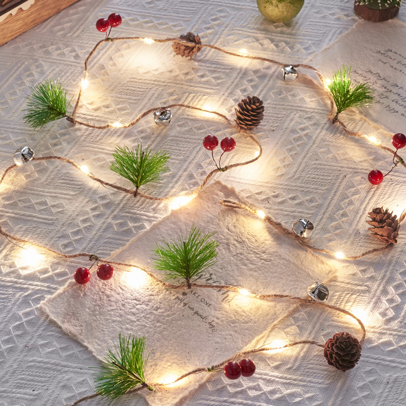 크리스마스 소나무 콘 코튼 라인-3 배터리 섹션