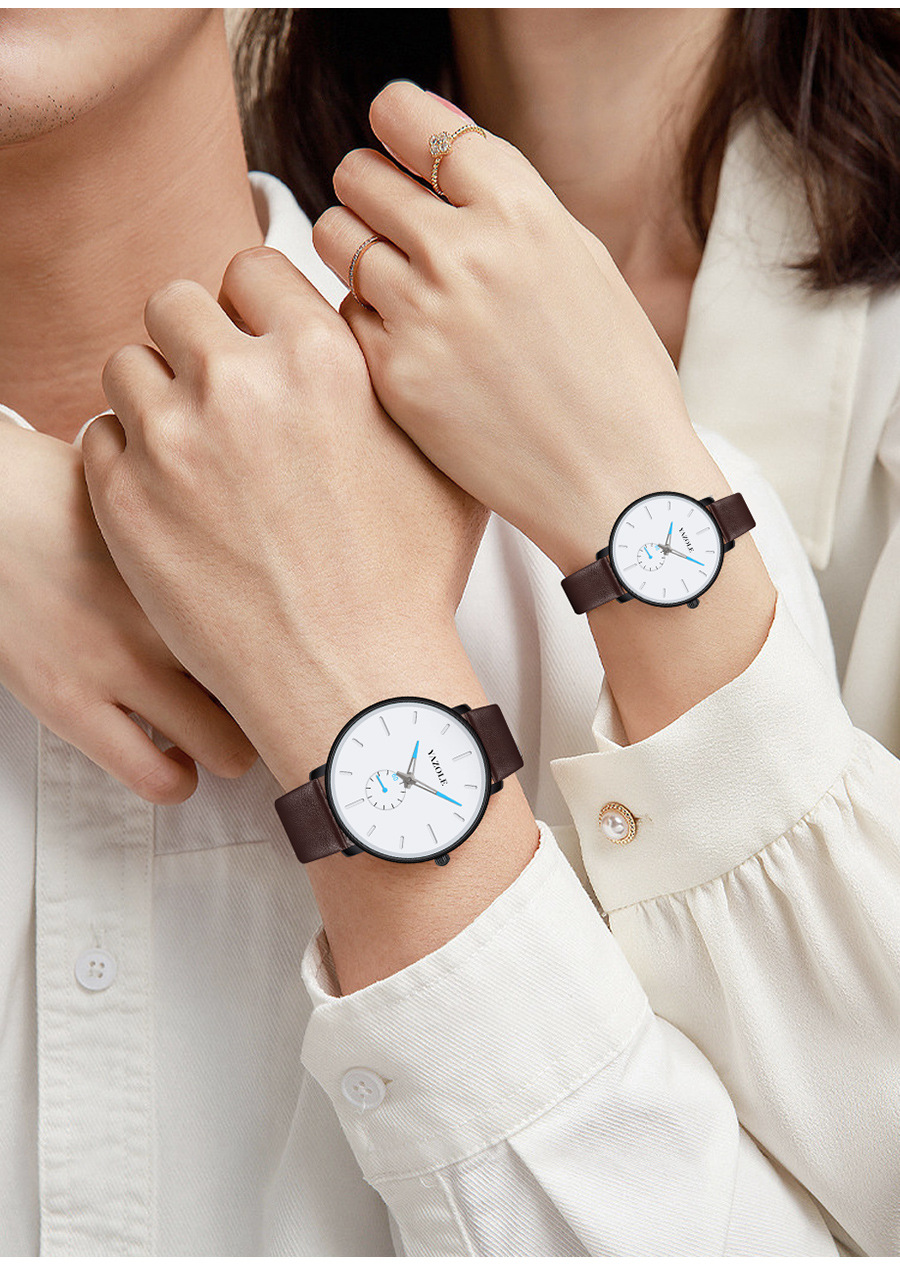 Orologio da polso al quarzo semplice impermeabile e luminoso notturno abbinato per coppie, regali per studenti maschi e femmine_voghion.com