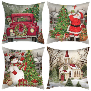 2025 New Pillowcase Retro Christmas Popular Cartoon Scandinavian Cross-Border Special Cushion Cushion for Living Room and Bedroom