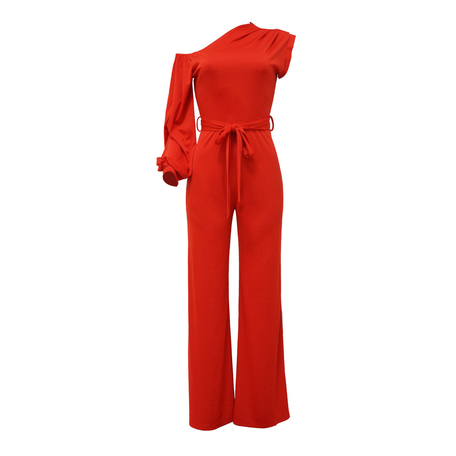 294g Weight Full Length Pants Length Polyester Fabric Type Mid Waist Waist Line Jumpsuits Pants Type Stretchy Elasticity Street Occasion Comfort Function Slim Fit Type Solid Color Pattern Summer, Spring Season Women's Gender Casual Style Women's Street Casual Solid Color Full Length Jumpsuits 5