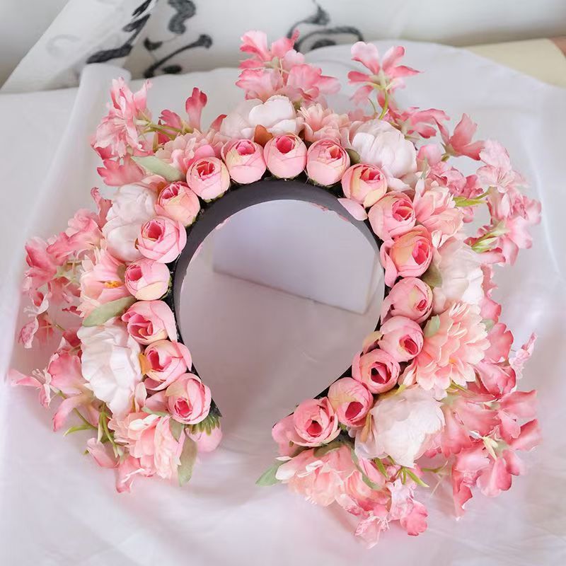 Quanzhou Women's Hairpin Flower Wai Hanfu Ethnic Photography Matching Artifact Silk Flower Hairband Super Immortal Bride Wedding Hair Accessories