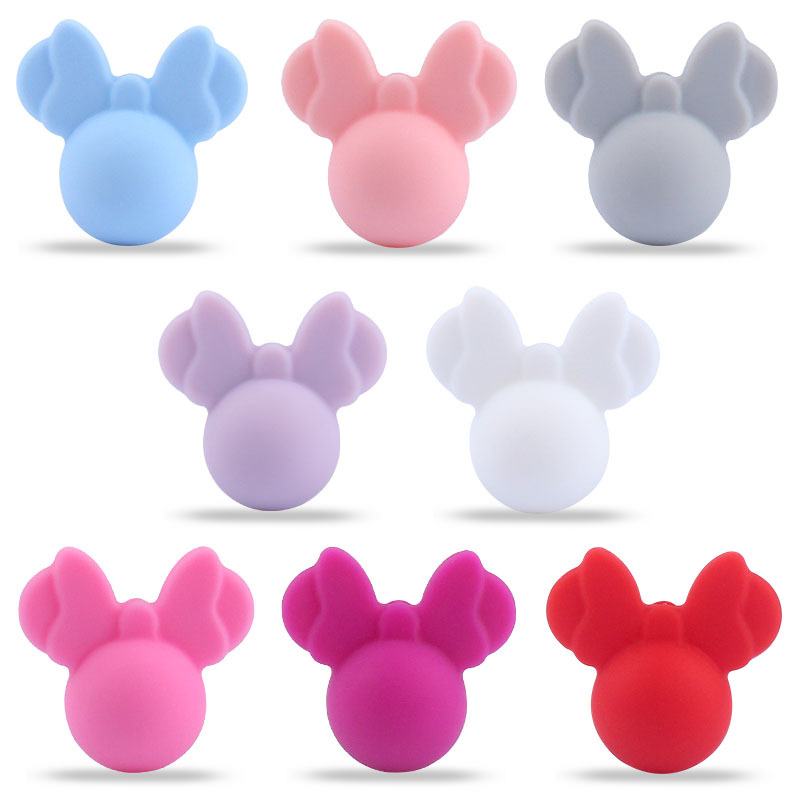 Amazon Comercio exterior nuevo bebé suministros de silicona Minnie teether perlas DIY collar pulsera accesorios la joyería