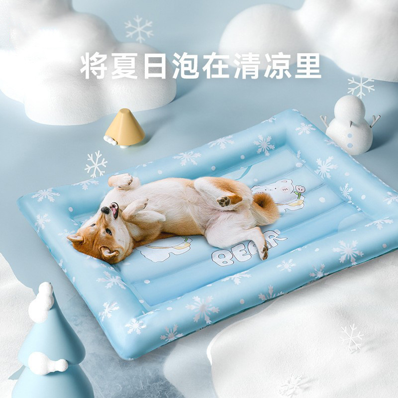 Nuevo verano copo de nieve oso cuadrado mascota nido de hielo perro pequeño y mediano para dormir alfombra de enfriamiento nido de perro nido de gato cojín para mascotas