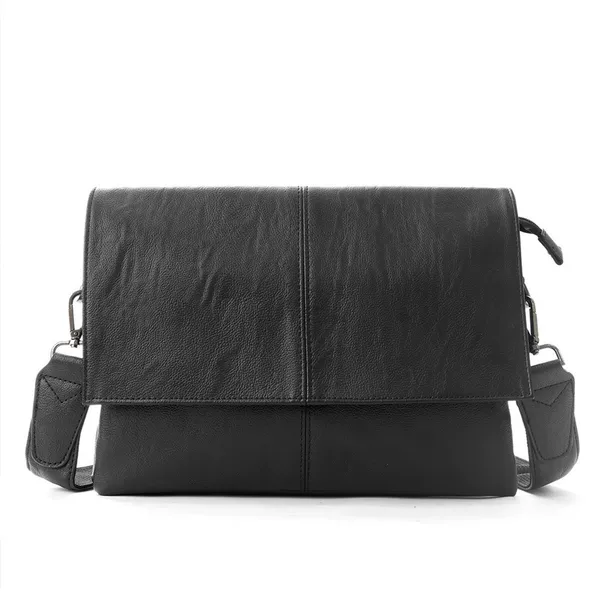New Korean-style 2026 men's student leather bag, crossbody bag, business casual versatile shoulder bag, large-capacity envelope bag