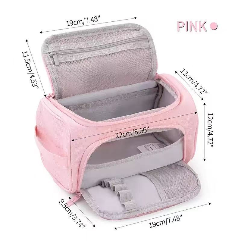 Estuche para lápices Oxford de doble capa de gran capacidad transfronterizo, bolsa de papelería de almacenamiento lateral multifuncional, bolsa de lápices simple para estudiantes portátiles