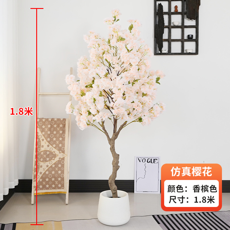Simulación de árboles de cerezo en maceta decoración interior de ventanas de hotel paisajismo decoración de suelo diseño de boda árboles falsos flores simuladas