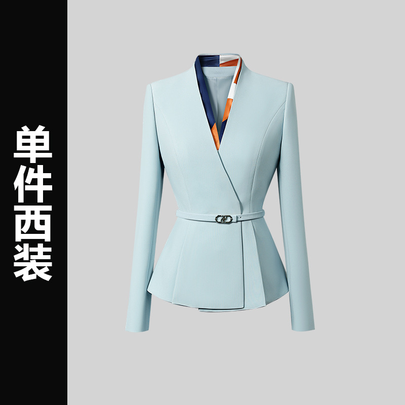 职业西装套装女米色气质减龄医美美业前台工装美容院经理工作服秋|undefined