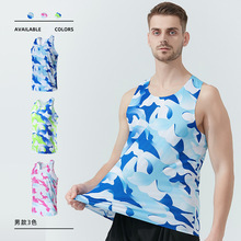 马拉松田径跑步速干背心定制男女轻薄风洞竞速运动迷彩工字男帅气