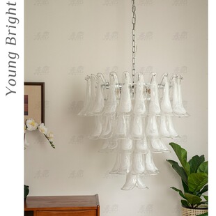 法式MURANO挑空客厅灯轻奢复古别墅复式楼梯吊灯美式玻璃主卧室灯-阿里巴巴