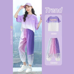 新款女童夏裝休閒兒童夏季運動洋氣時髦童裝大童夏款網紅短袖套裝