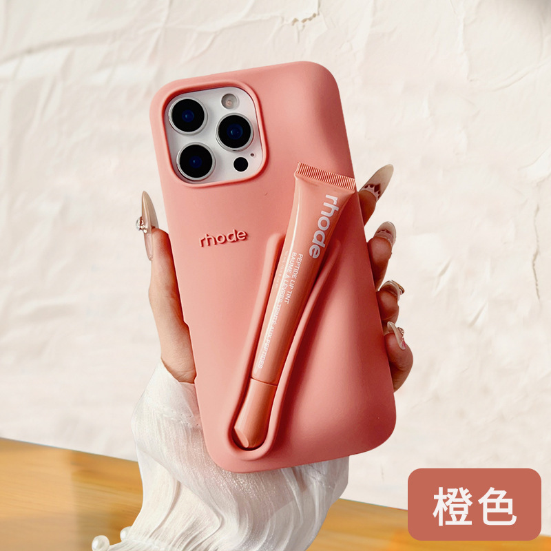 ヘイリーと同じスタイルの収納リップグロス付きスマホケース、Xiaomi Note14対応、シリコン製、日本・韓国風|undefined