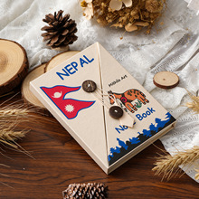 现货尼泊尔手工本粗糙页小马素白草纸本复古手账本手绘本笔记本