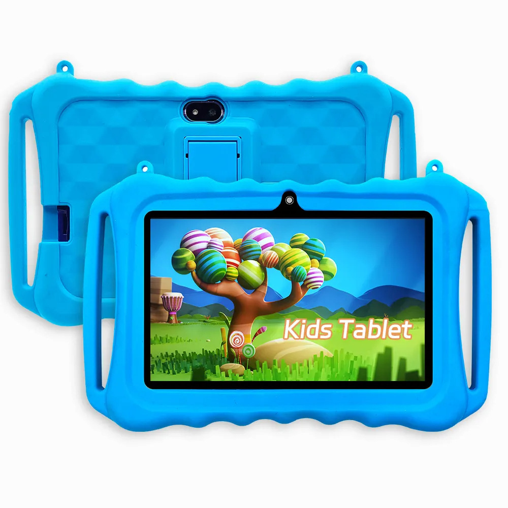 2024 Foreign Trade Cross-Border Wholesale 2+32 Android Learning Tablet with Free Leather Case Wifi Version 7inch Kidsren's Tablet