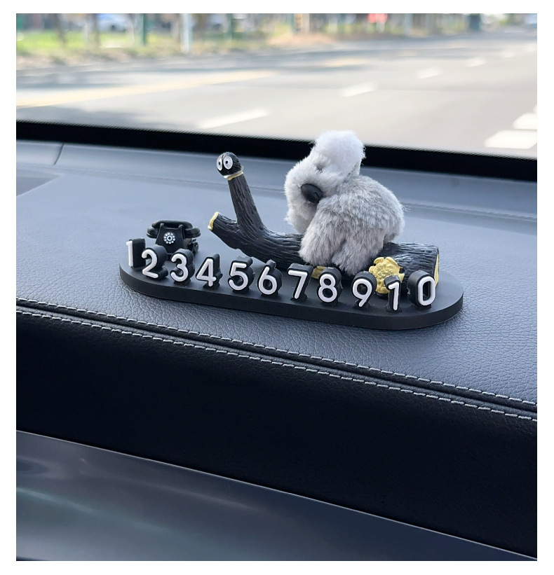 Car Temporary Parking New Mobile Phone Number Plate Car Cute Cartoon Koala Creative Move Inside Parking Ornaments